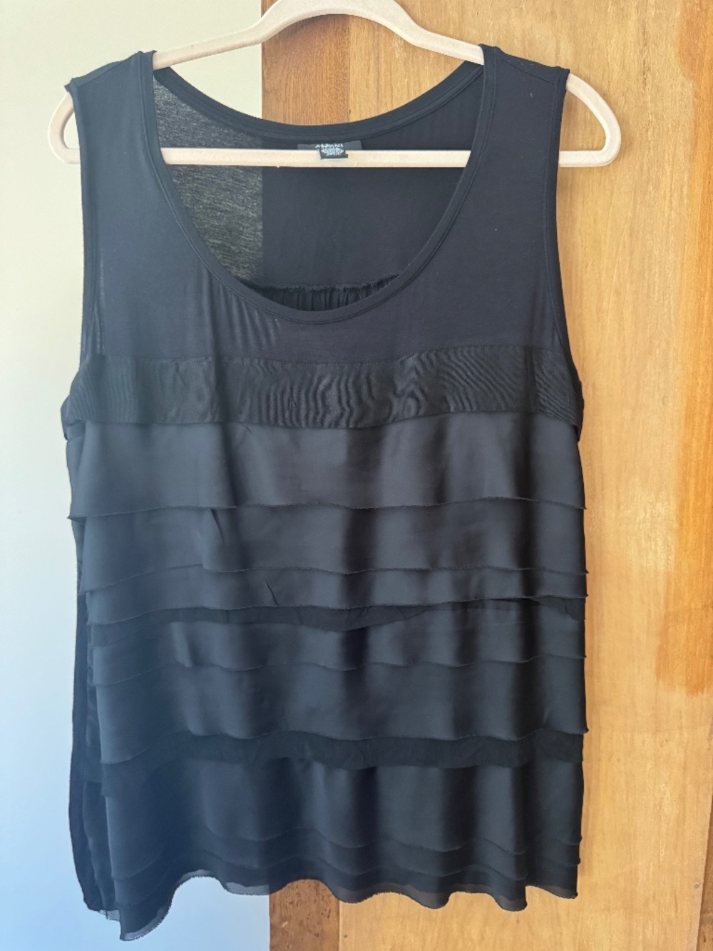 Black ruffle tank top